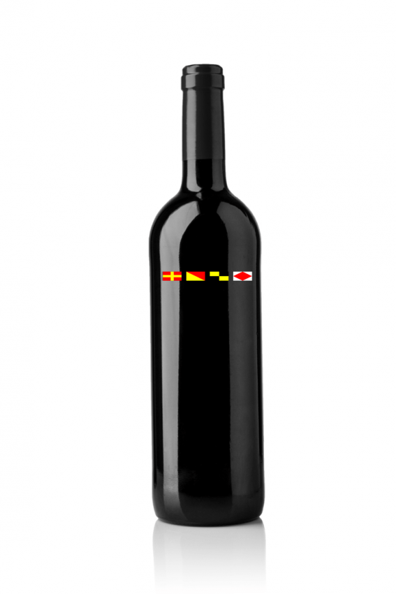 Sticker on wine bottle